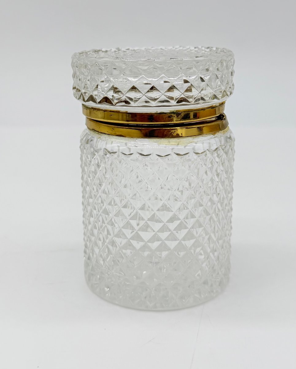 BOÎTE OU FLACON À TAMPON EN CRISTAL TAILLÉ ET MONTURE EN BRONZE DORÉ,  BACCARAT-photo-5