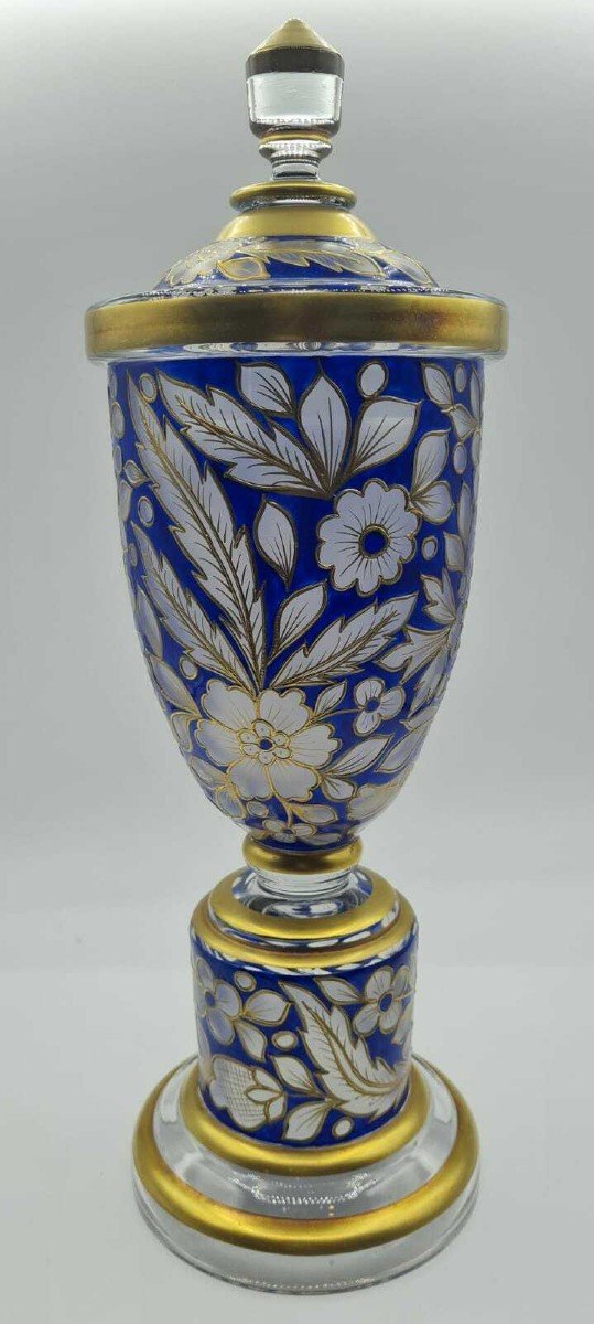 Fritz Heckert, Glass Vase With Floral Decor