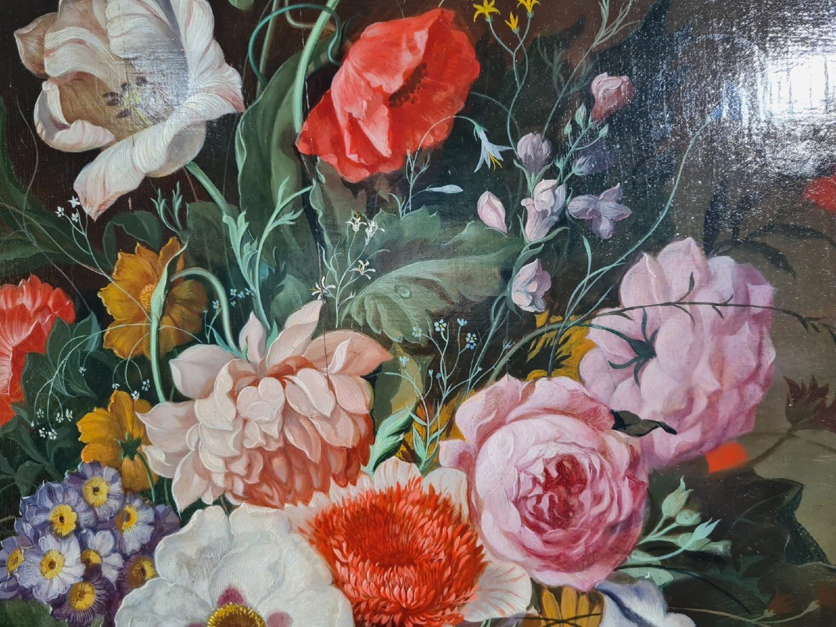 Franz Xaver Pieler (1876-1952) Still Life, Oil On Wood-photo-3