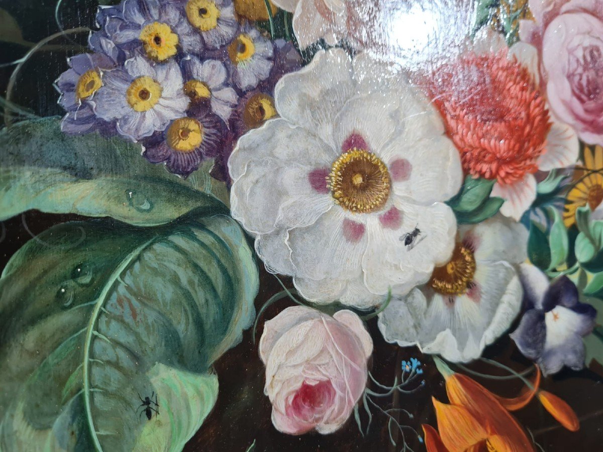 Franz Xaver Pieler (1876-1952) Still Life, Oil On Wood-photo-6