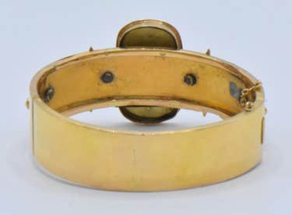 19th Century Austrian Gold Enamel Bracelet With Small Diamonds-photo-5