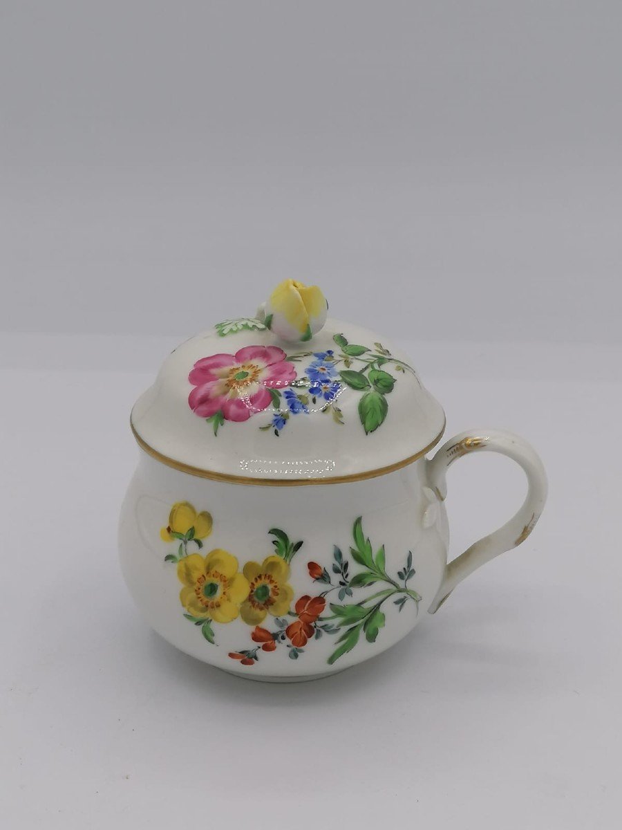 Meissen Porcelain Chocolate Mug / Meissen Porcelain Covered Mug-photo-1