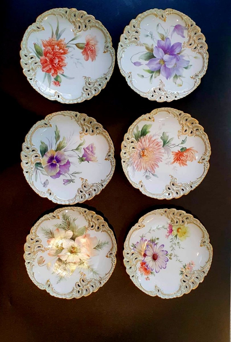 Hand Painted Nymphenburg Porcelain Plates, Set Of 6-photo-4
