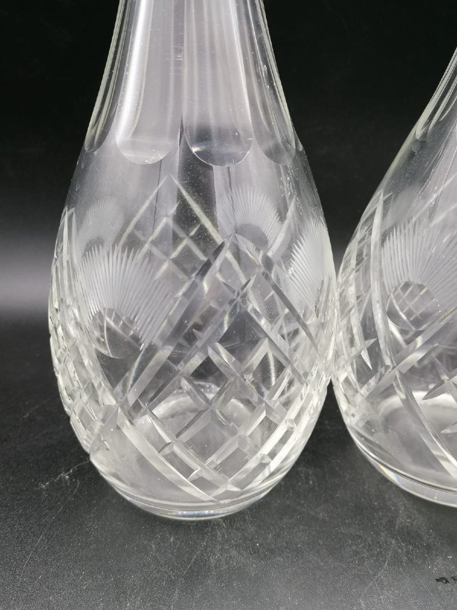 Pair Of Antique Baccarat Glass Decanters With Stoppers -photo-4