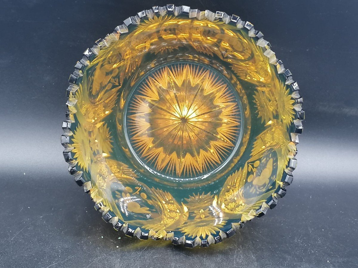 Multicolored Czecg Bohemian Crystal Glass Vase-photo-4