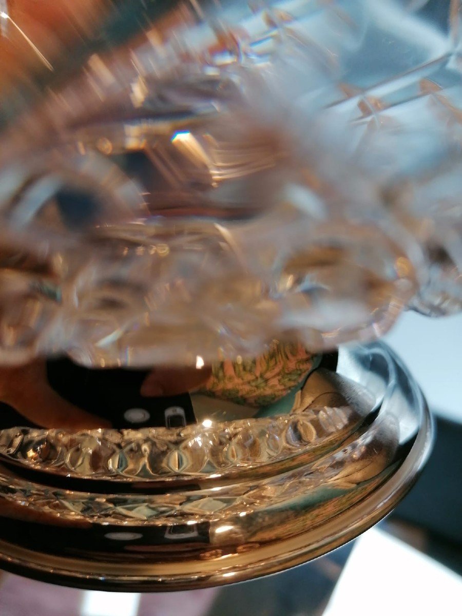 Old Glass Fruit Bowl And Silver Base-photo-1