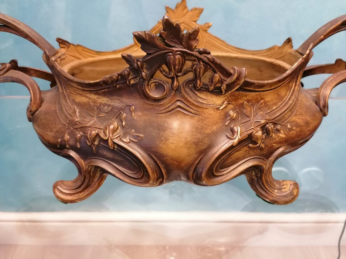 French Art Nouveau Bronze Planter-photo-3