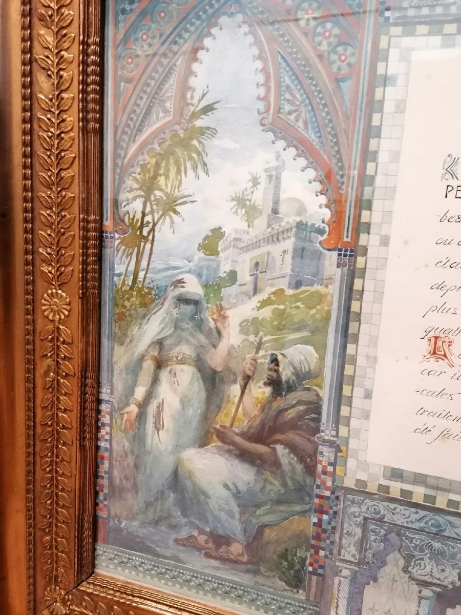 Very Rare Exclusive Watercolour By Gustave Clarence Boulanger.-photo-3