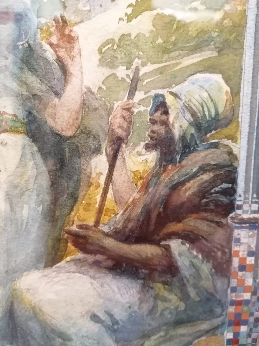 Very Rare Exclusive Watercolour By Gustave Clarence Boulanger.-photo-6