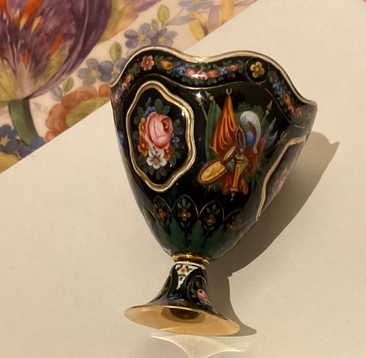 Zarf In Enameled Gold. Switzerland, Mid-19th Century For The Eastern Market-photo-5
