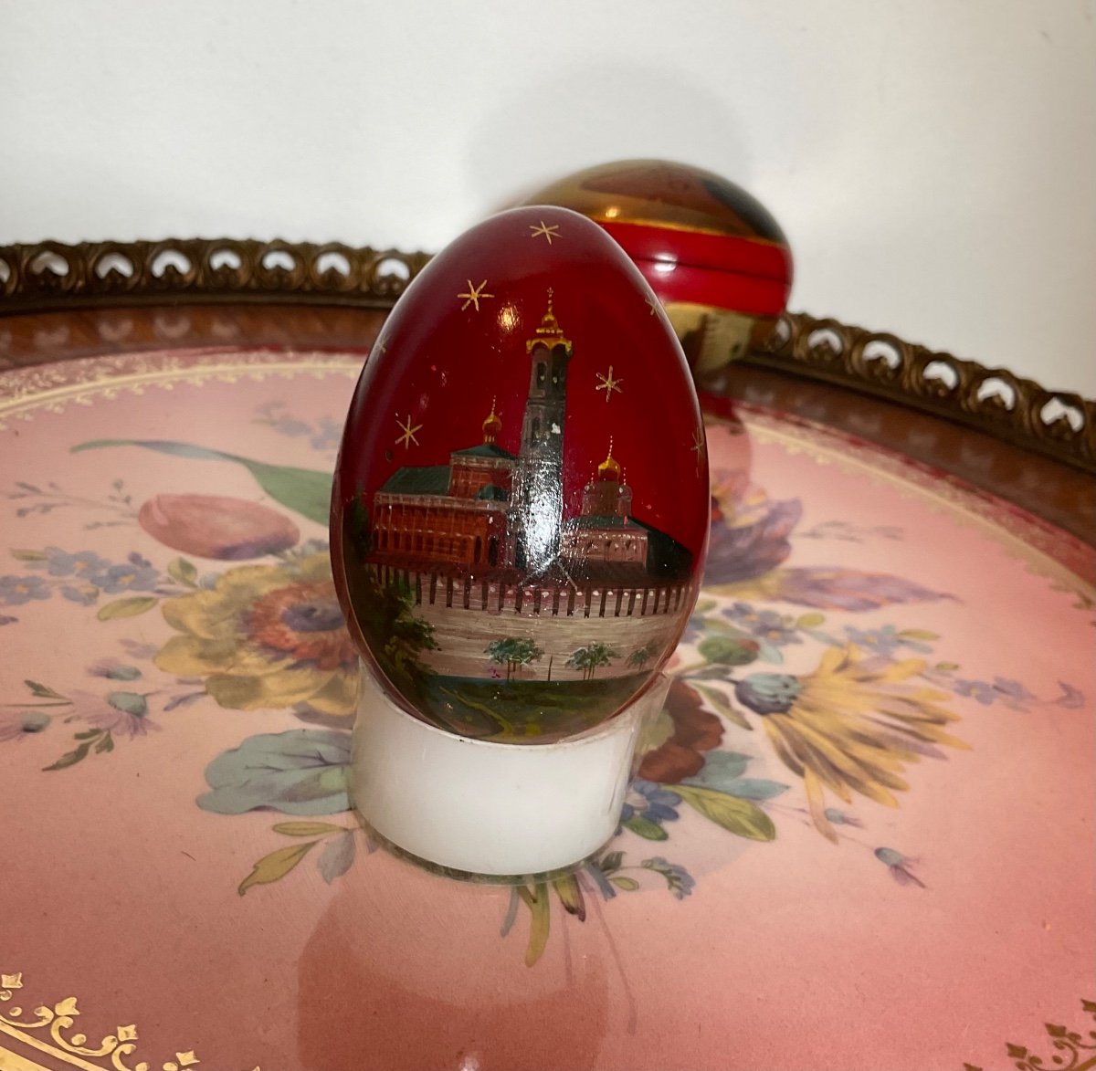 Russian Lacquer Paper Mache Easter Egg Alexander Nevsky,lukutin-photo-1