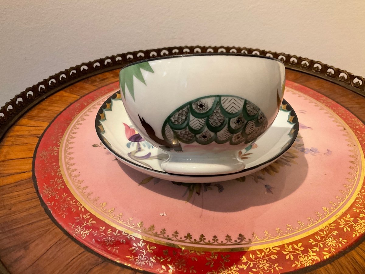 Cup On Saucer With "expressionist" Decoration In The Style Of Sergei V. Chekhonin Petrograd-photo-4