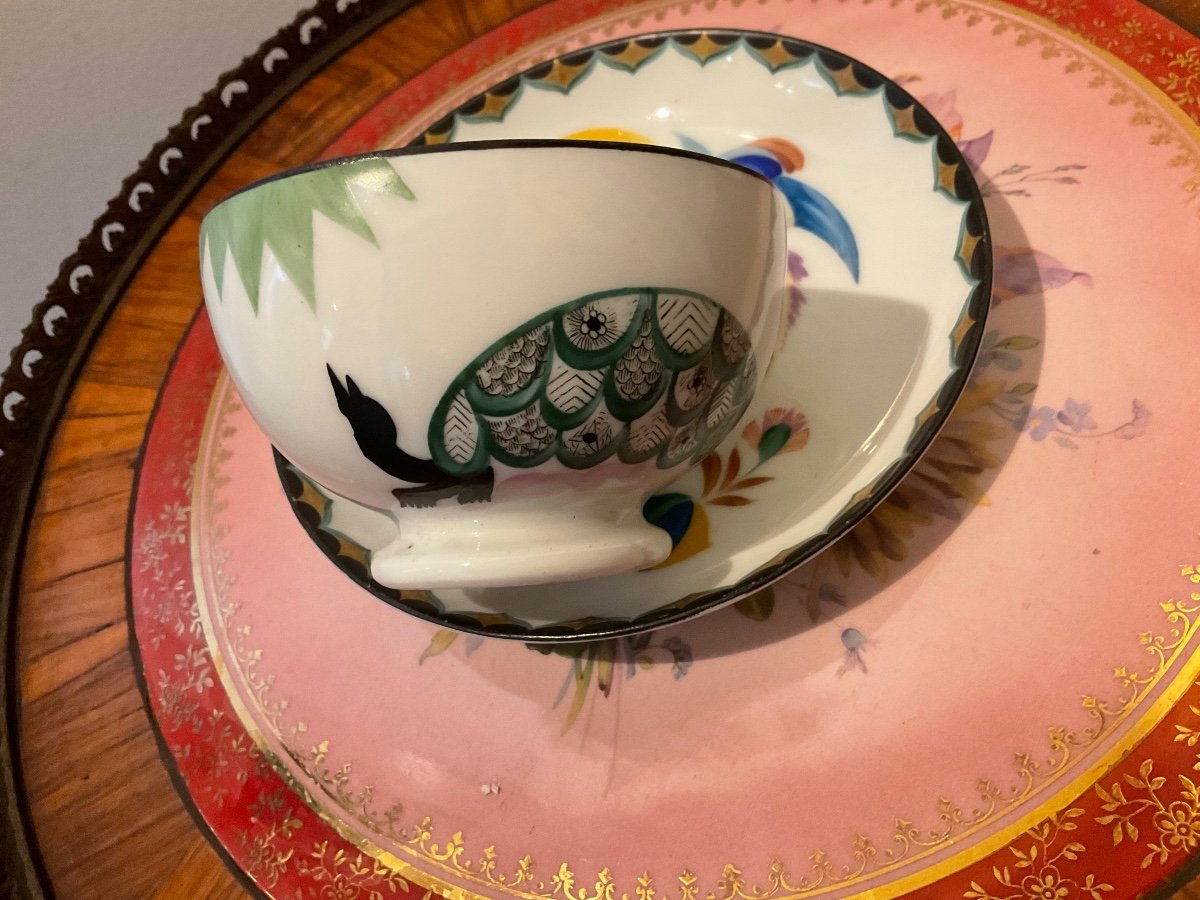 Cup On Saucer With "expressionist" Decoration In The Style Of Sergei V. Chekhonin Petrograd-photo-7