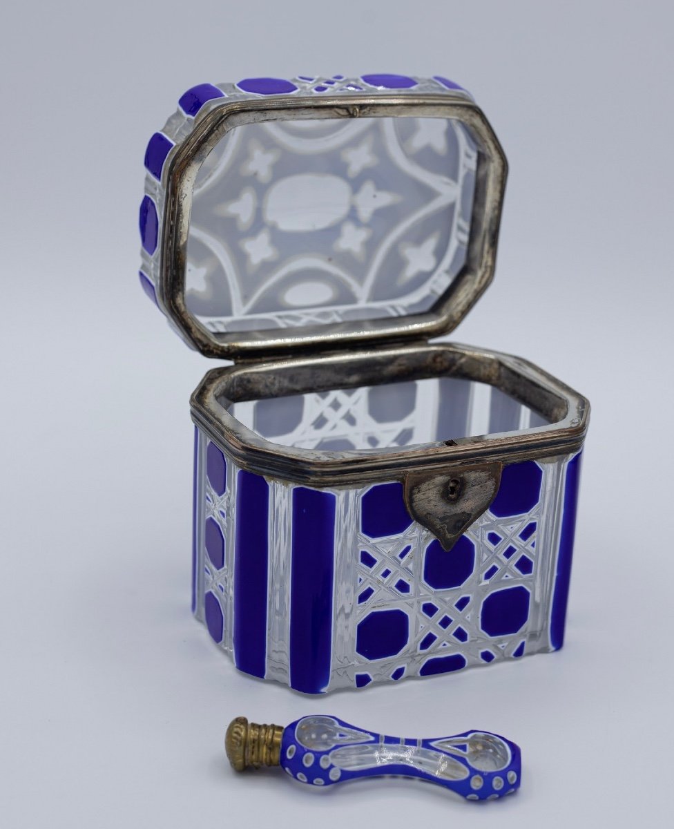 Bohemian Overlay Crystal Box With Perfume Bottle-photo-8