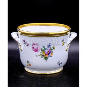 Royal Copenhagen Hand Painted Saxon Flower Porcelain Wine/champagne Cooler.