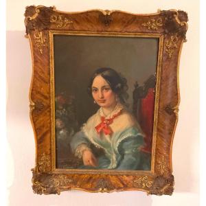 Biedermeier Peinture Huile Sur Toile De Josephine Götzel-sepolina,xix Siecle