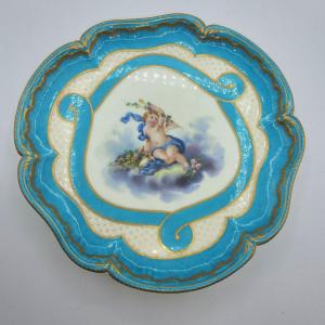 Vincennes Sevres Porcelain Bouret Tray In Celestial Blue Ground