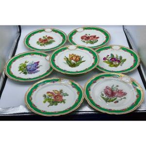 Laroche Palais Royale Porcelain Set Of 6 Plates And One Tazza 