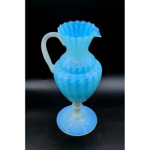 Antique Murano Opaline Glass Ewer 