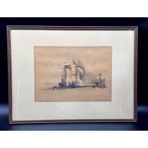 Louis Haghe After David Roberts – Circa 1890 Lithograph, Luxor, Upper Egypt