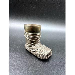 Pavel Ovchinnikov Silver Vodka Beaker In A Shape Of Lapti