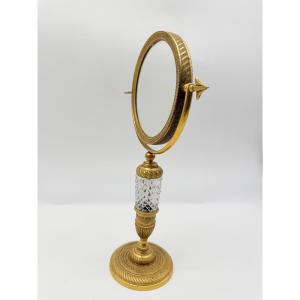 Miroir de table en bronze doré, époque Empire - Restauration