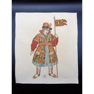 Russian Watercolors By Ivan Bilibin, Signed And Dated
