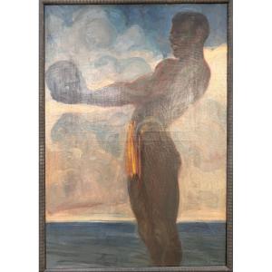Ecole italienne du XXe siècle, Othello, le maure de venise. huile sur toile. 