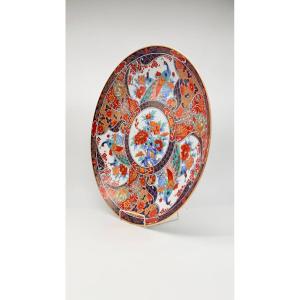 Large Imari Porcelain Charger With Peacocks And Peonies, Japan, Meiji Period