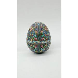 Large Silver-plated And Cloisonné-enamel Egg