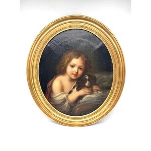 Russian School, 19th Century, In The Manner Of Karl Bryullov — Portrait Of A Child With A Dog, 