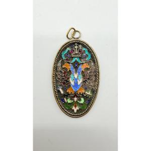 A Russian Cloisonné Enamel And Silver Pendant, Khlebnikov, 19th-20th Century