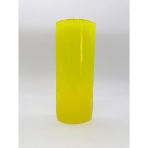Murano Yellow Glass Cylindrical Vase, In The Manner Of Carlo Or Tobia Scarpa For Venini
