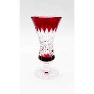 Vase en cristal doublé du XIXe siècle, Baccarat / Val Saint-Lambert, signed