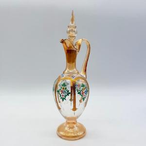 Bohemian Late 19th-century Enameled And Gilt Glass Ewer