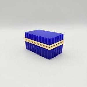 French Or Bohemian 19th-century Cobalt Blue Opaline Glass Box