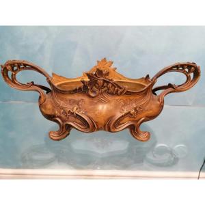 French Art Nouveau Bronze Planter