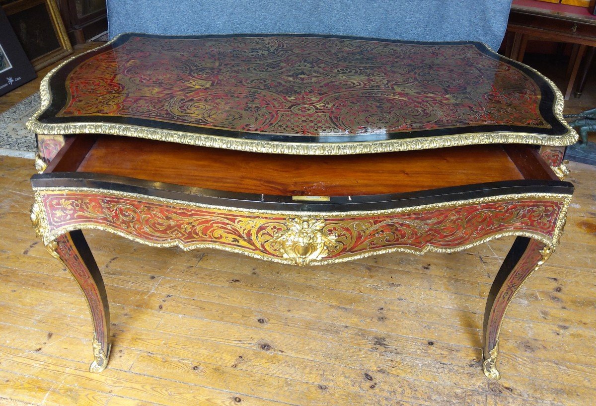 Middle Table In Boulle Marquetry Napoleon III -photo-2