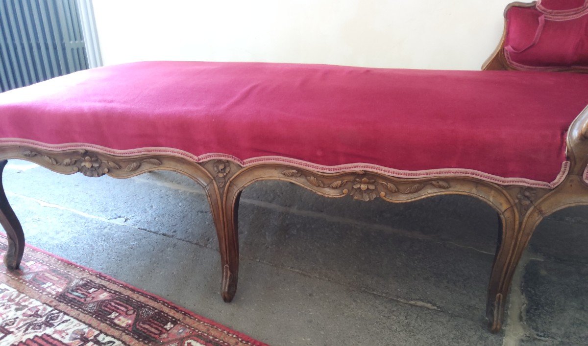 Méridienne Duchesse Louis XV En Noyer -photo-3