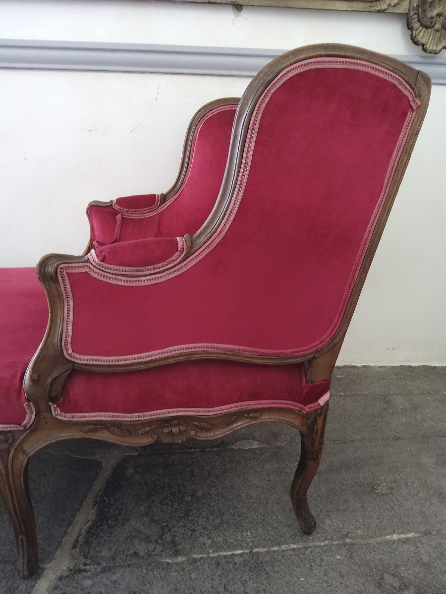 Méridienne Duchesse Louis XV En Noyer -photo-4