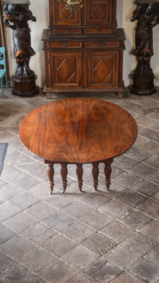 Important Mid-19th Century Mahogany Dining Table -photo-4
