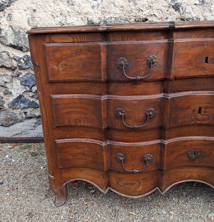 Chest Of Drawers With Crossbow-style Front, Auvergne, Mid-18th Century-photo-3