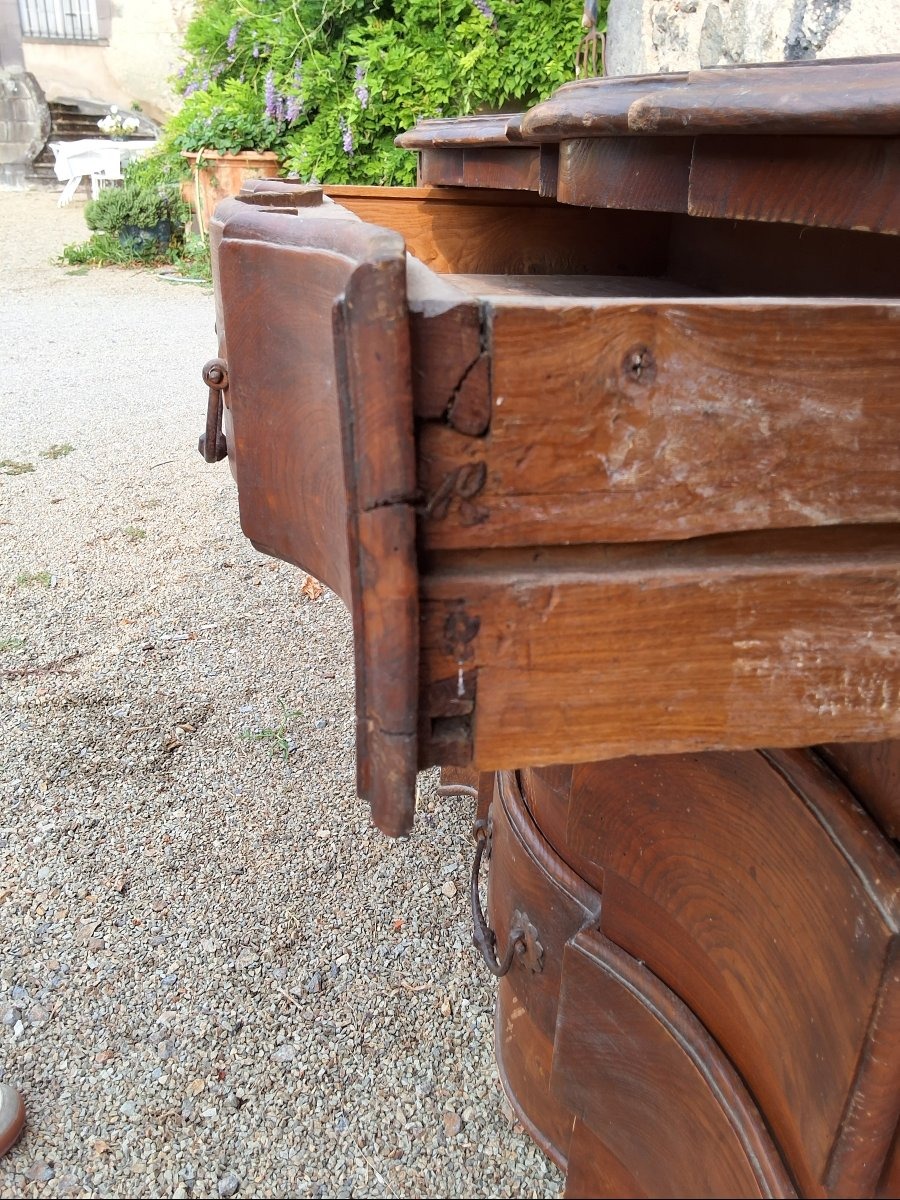 Chest Of Drawers With Crossbow-style Front, Auvergne, Mid-18th Century-photo-1