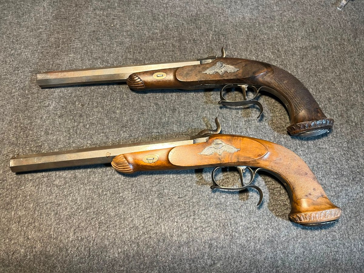 Coffret de pistolets de duel par Gosset à Paris -photo-1