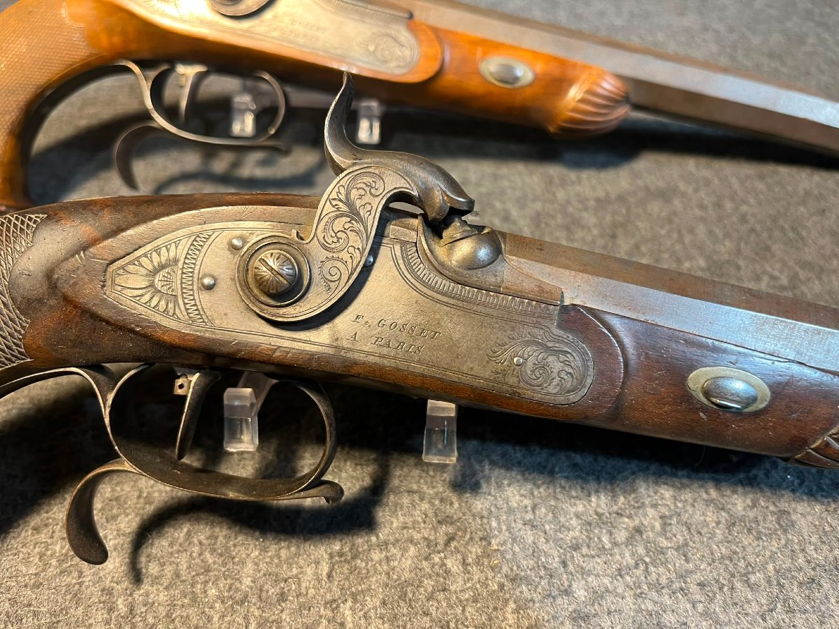 Coffret de pistolets de duel par Gosset à Paris -photo-3