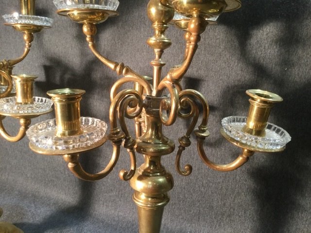 Pair Of Candelabra In Bronze XIXth-photo-3