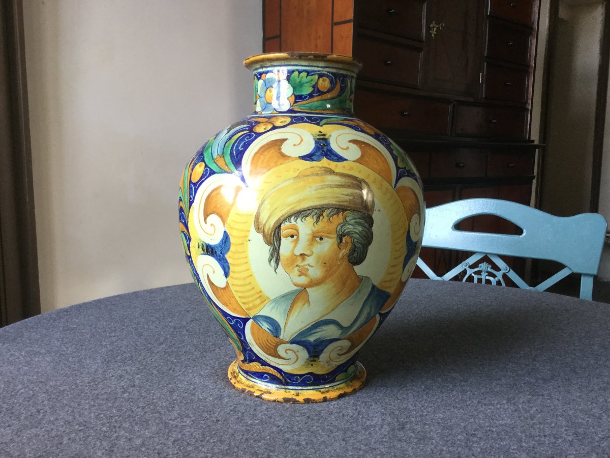 Nineteenth Majolica Apothecary Vase