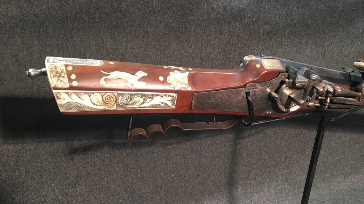 Courte Arquebuse De Chasse à Rouet XVIIème-photo-2