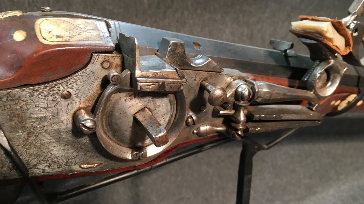 Courte Arquebuse De Chasse à Rouet XVIIème-photo-2