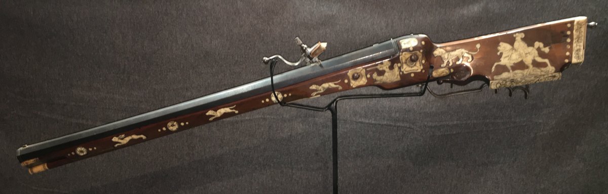 Courte Arquebuse De Chasse à Rouet XVIIème-photo-4